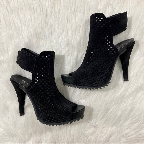 Pedro Garcia Shoes - Pedro Garcia Persis Perforated Suede Platform Heel